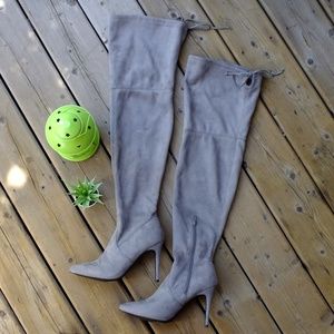 Gray Thigh High Boots Size 8